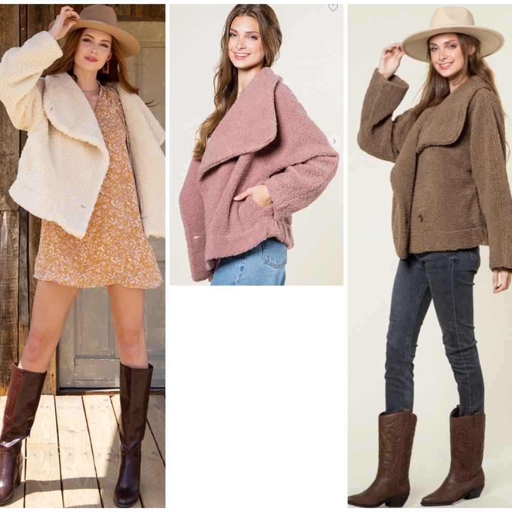 LAST 1❗️NEW IN By VERY J Cozy Chic Mocha Sherpa Oversized Teddy Coat Jacket - Picture 8 of 11
